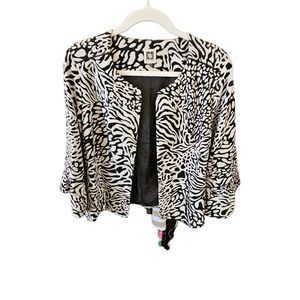 #82 Anne Klein animal print blazer, sz M